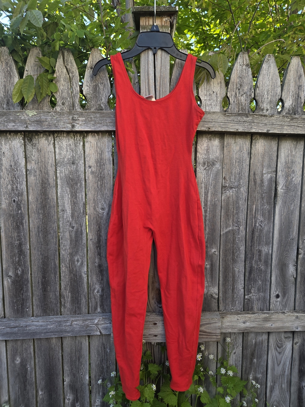 Scoop-Neck Sleeveless Red Jumpsuit